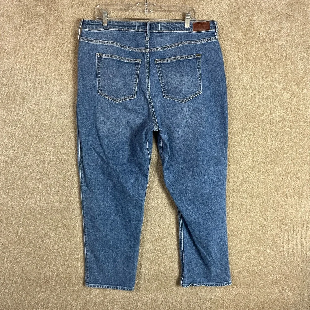 Hollister Vintage Straight Jeans Womens 33/25 Blue Curvy Ultra‎ High Rise Ripped - Picture 9 of 11